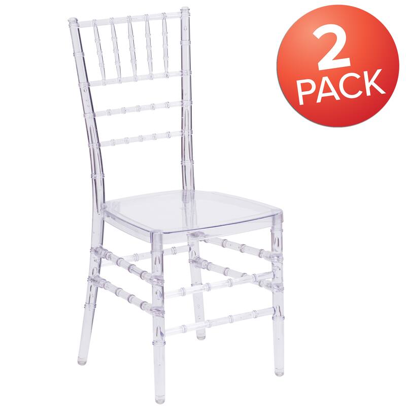 Crystal Ice Stacking Chiavari Chair (Set of 2) - N/A