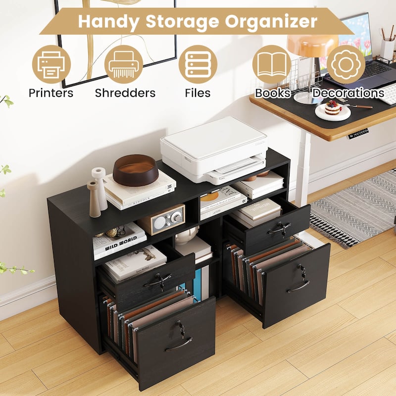Costway File Cabinet with Lock 4 Drawers Fits Files A4/Letter Size - See Details