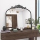 preview thumbnail 26 of 26, Arched Vintage Wall Mirror and Metal Frame Baroque Style Bathroom Vanity Mirror 36x30 - Black