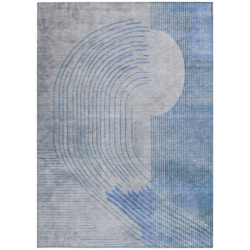 HomeRoots Geometric Transitional Rectangle Outdoor Rug