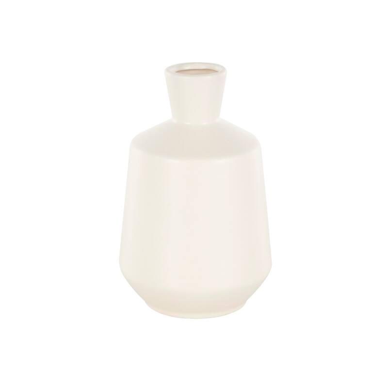 Ceramic Minimalistic Vase - Cream - Roche River Decor - 5"W x 5"L x 8"H