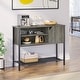 preview thumbnail 11 of 20, Kitchen Sideboard Buffet Cabinet with Adjustable Shelves Console Table Grey
