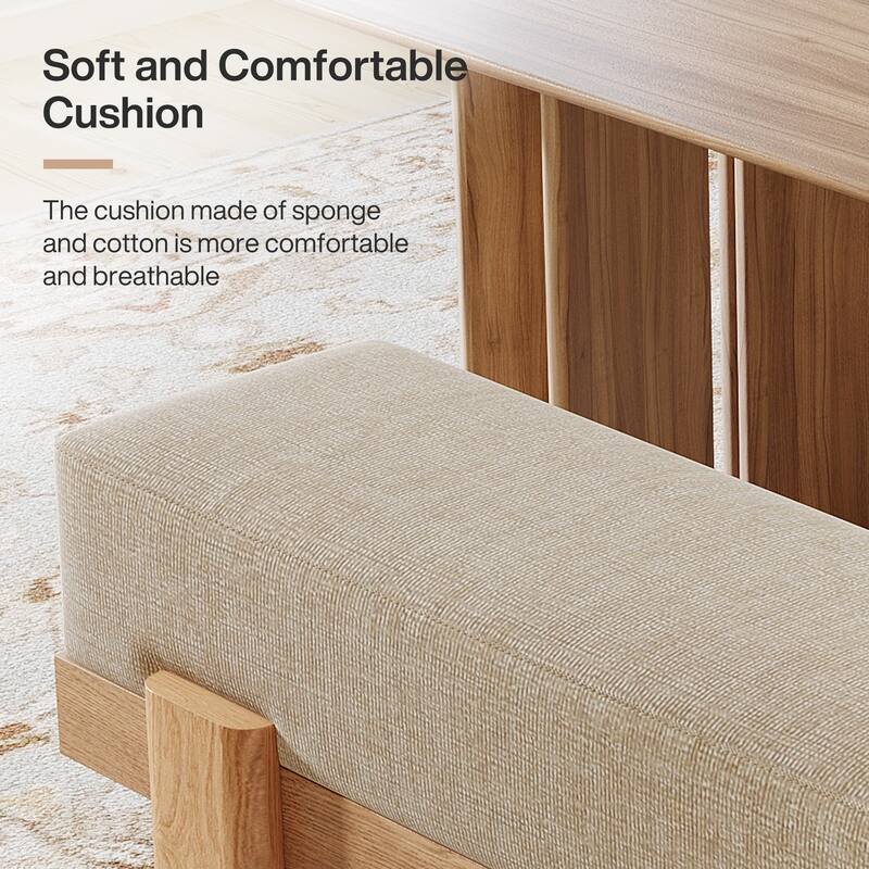 Upholstered Dining Bench, Padded Seat Kitchen Bench, Accent Seat Living/Dining Room Stool