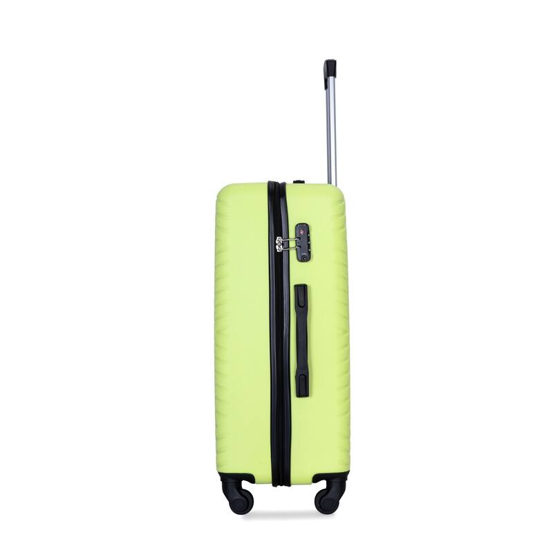 4-Piece Modern Lightweight Luggage with Adjustable Drawbar, Swivel Wheels and TSA Lock, for Boarding Travel, Fluorescent Green