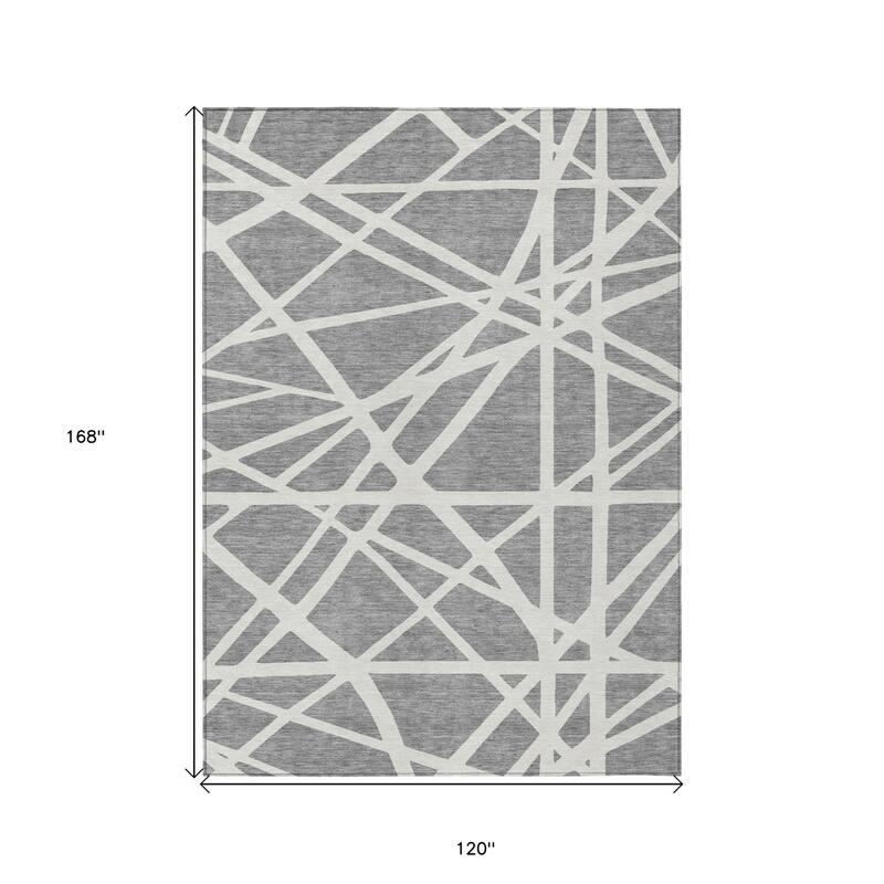 HomeRoots Geometric Transitional Rectangle Outdoor Rug