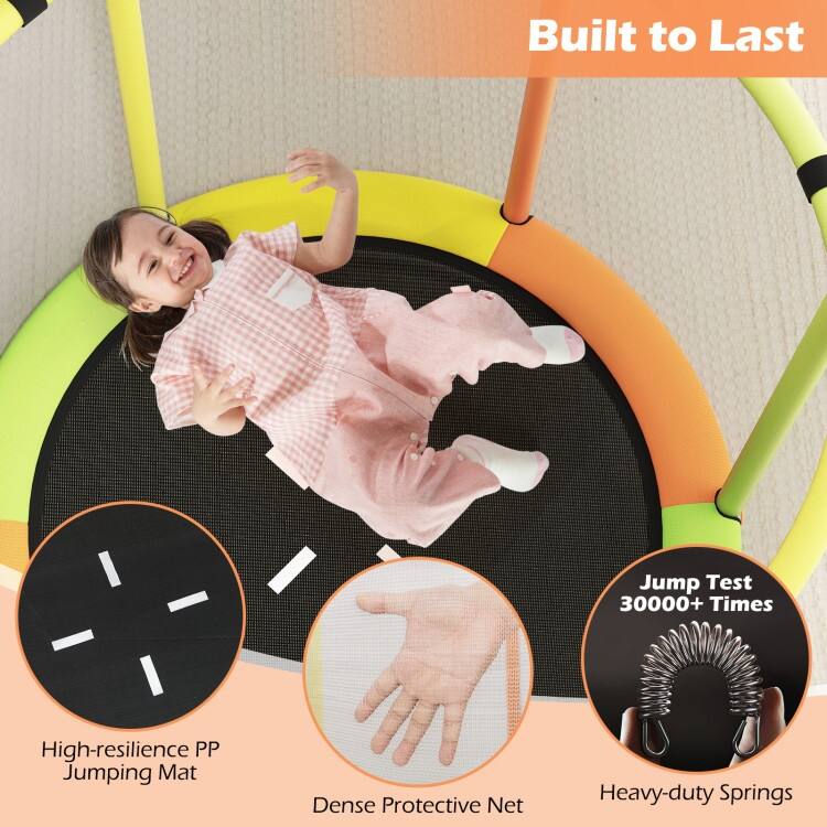 55" Kids Trampoline Gift for for 3-6 Years Old Boys and Girls-Green