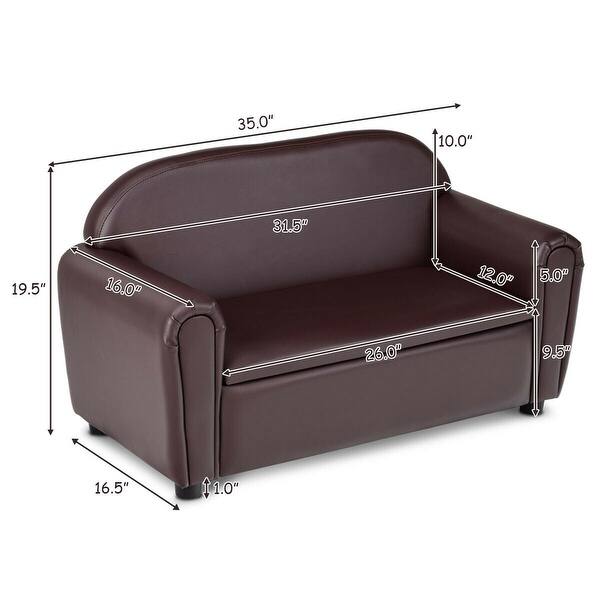Shop Gymax Kids Sofa Armrest Chair Lounge Couch Wood Construction