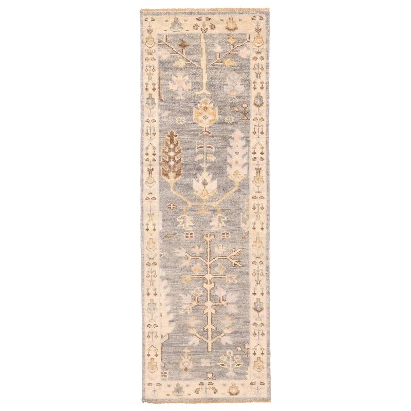 ECARPETGALLERY Hand-knotted Jules Serapi Grey Wool Rug - 2'6 x 7'10