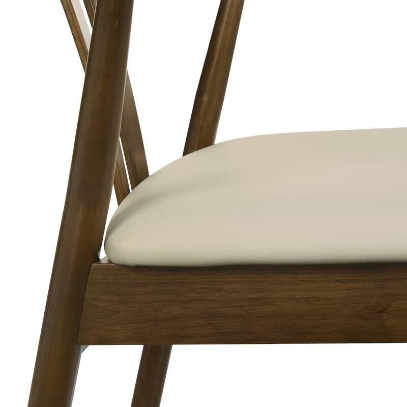 Roundhill Furniture Lavin Modern 5-Piece Dining Set, Walnut Finished Dining Table with 4 Curved Back Chairs