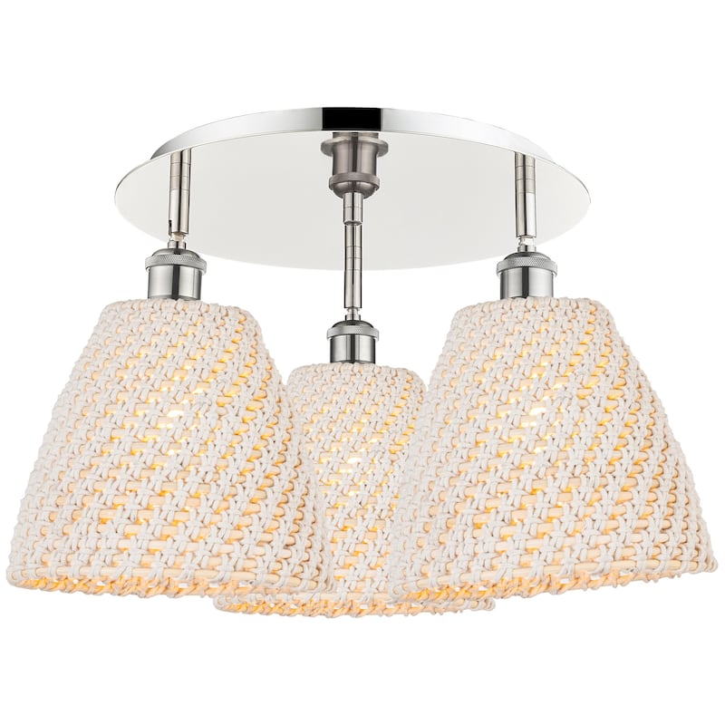 Innovations Lighting 516-3C-14-21 Bristol Natural Semi-Flush Bristol - Polished Nickel / Natural