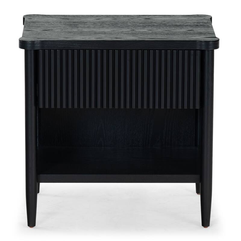 SAFAVIEH Couture Shelbie 1-Drawer Reeded Nightstand, Fully Assembled - Black