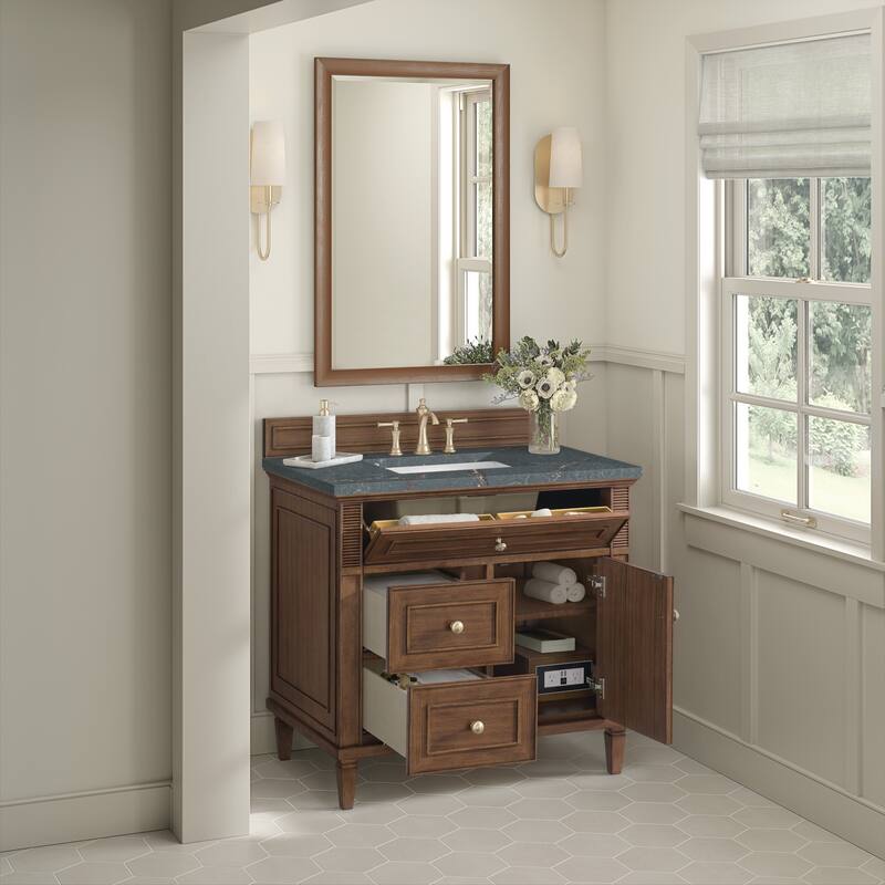 James Martin Vanities Lorelai 36" Single Vanity, Mid-Century Walnut