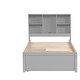 preview thumbnail 28 of 28, Modern Twin Size Platform Bed Frame With Built-in USB Port on Bookcase Headboard, Wooden Bed with 2 Drawers, Walnut