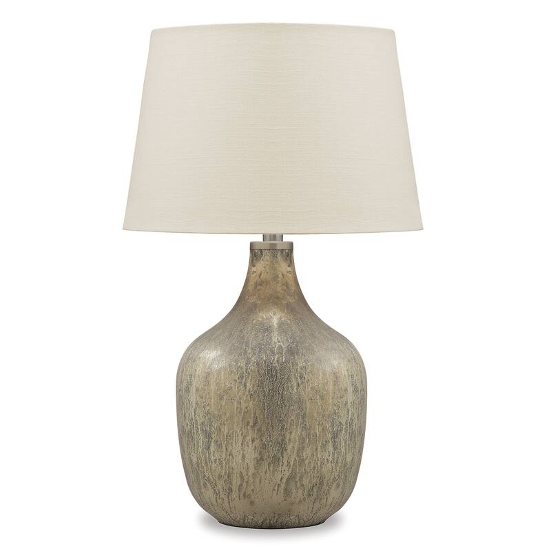 Mari Gray/Gold Finish Glass Table Lamp - 16.63" W x 16.63" D x 27.75" H