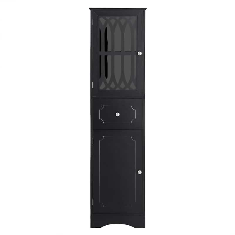 Freestanding Storage Cabinet with Drawer and Doors