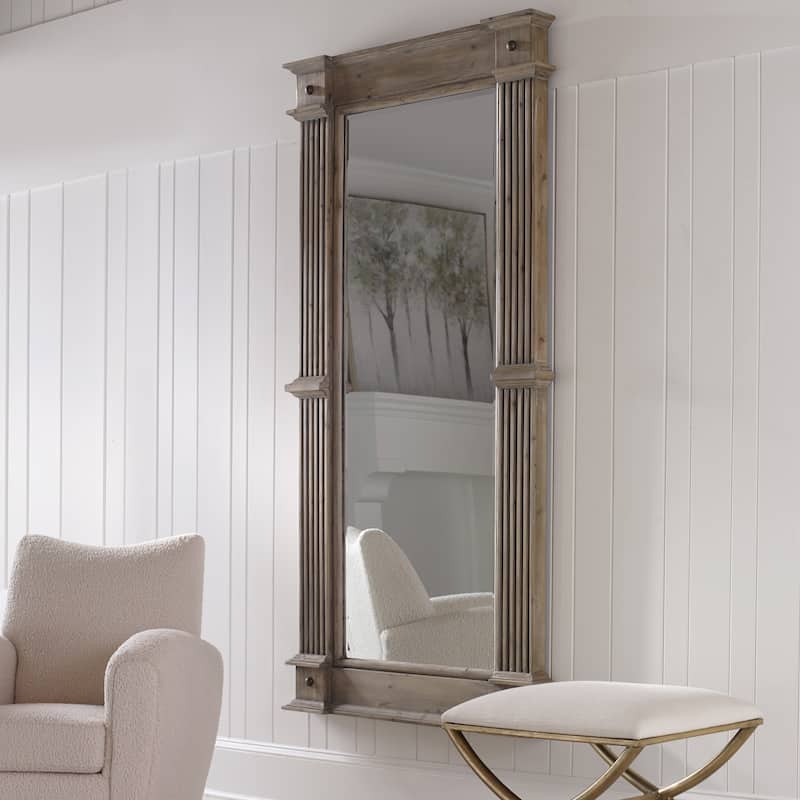 Uttermost McAllister Natural Wood Oversized Mirror - 39.75"x 80.75"