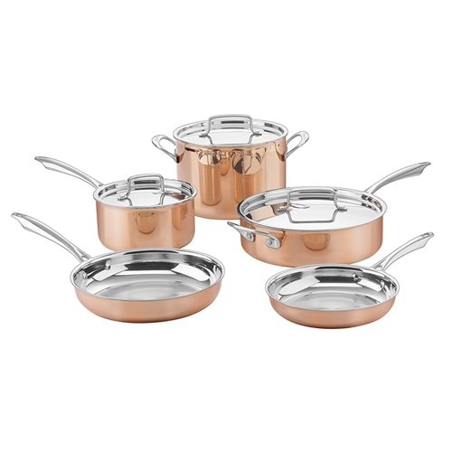 "Cuisinart 8Pc Set Copper Tri-Ply SS Tri-Ply Cookware"