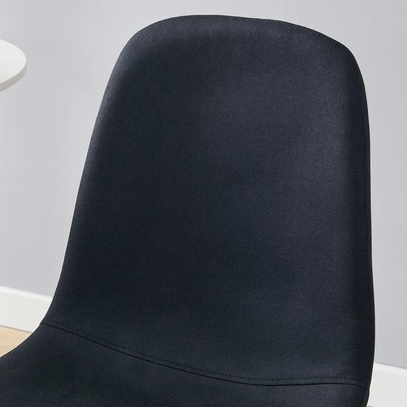 Set of 4 Modern Dining Chairs - Breathable Linen-Cotton Upholstery & Sturdy Integrated Metal Legs