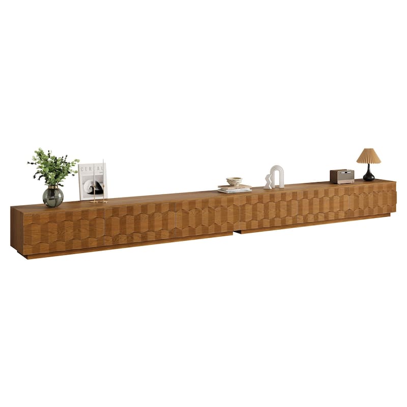 Brown Wood Grain Combination Tv Cabinet