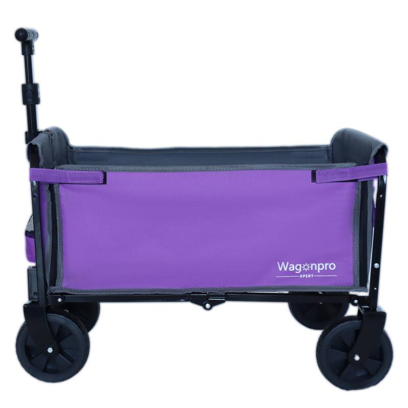 All-in-One Convertible Folding Wagon with Bench Seat, Storage & Dog Tether - Heavy-Duty Utility Cart