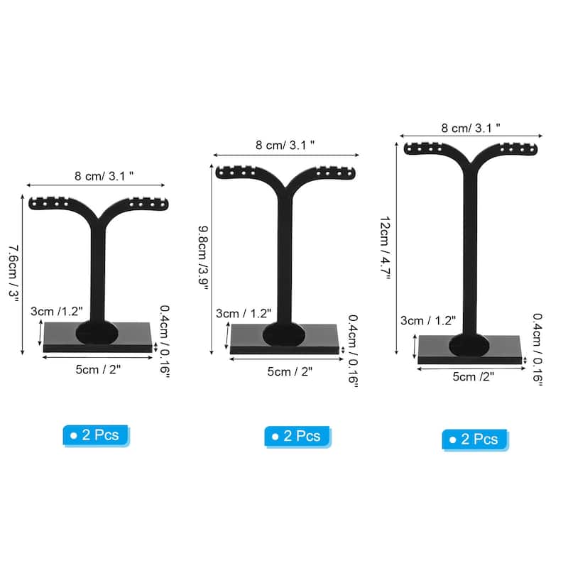 Earring Display Stand,6pcs Acrylic Earring Holder Earring Stands Y - Black