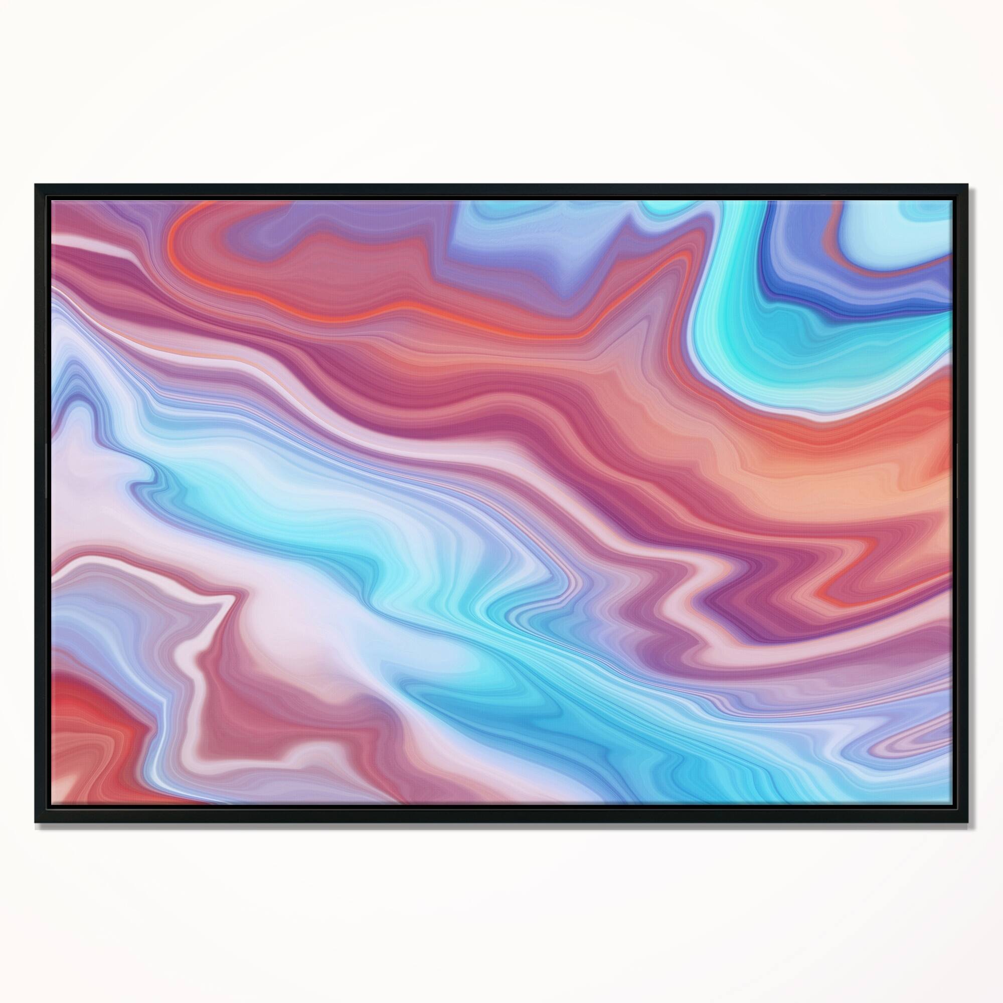 Designart "Abstract Marbled Background" Abstract Framed Canvas Wall Art