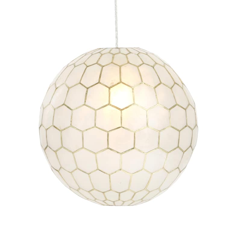 Capiz Honeycomb Globe Pendant Light