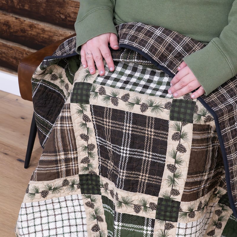 Donna Sharp Pine Patch Cotton Lap Quilted Throw 40" x 48"