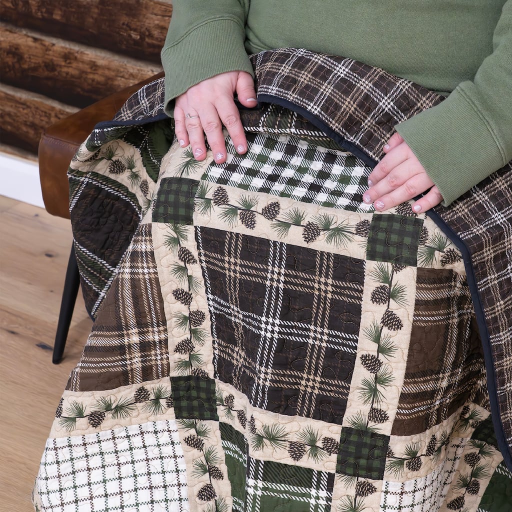 Donna Sharp Pine Patch Cotton Lap Quilted Throw 40" x 48"