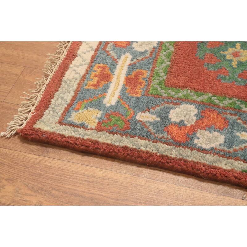 Hand-knotted Traditional Wool Orange Geometric Area Rug Oriental Carpet - 6' 2'' X 4' 0''