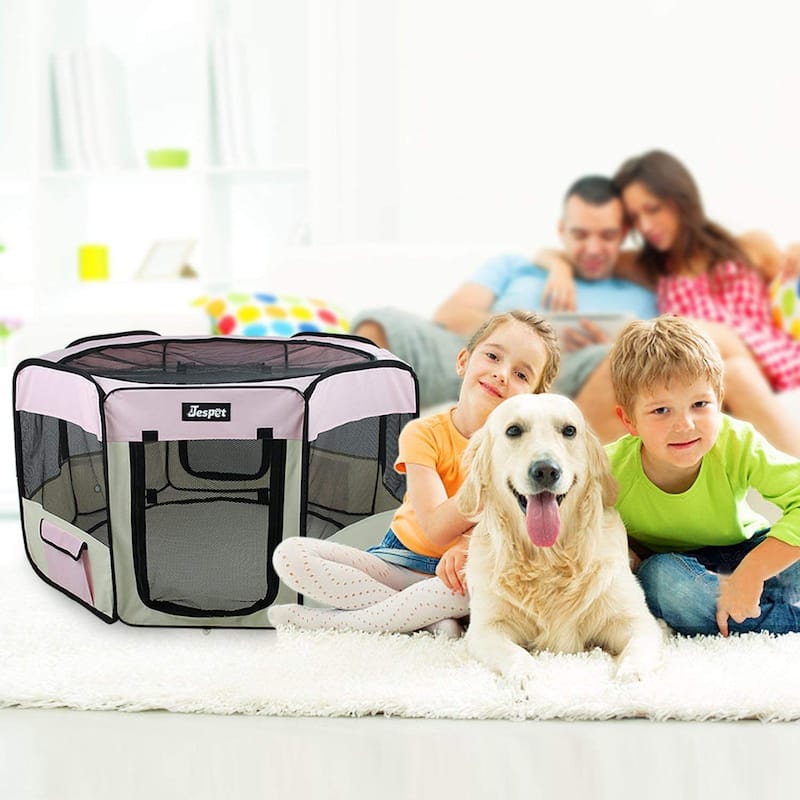 Jespet Soft-Sided Folding Dog & Cat Playpen