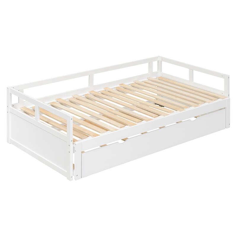 Roomfitters Twin Extending Daybed with Pull-Out Trundle, Expands to King Size