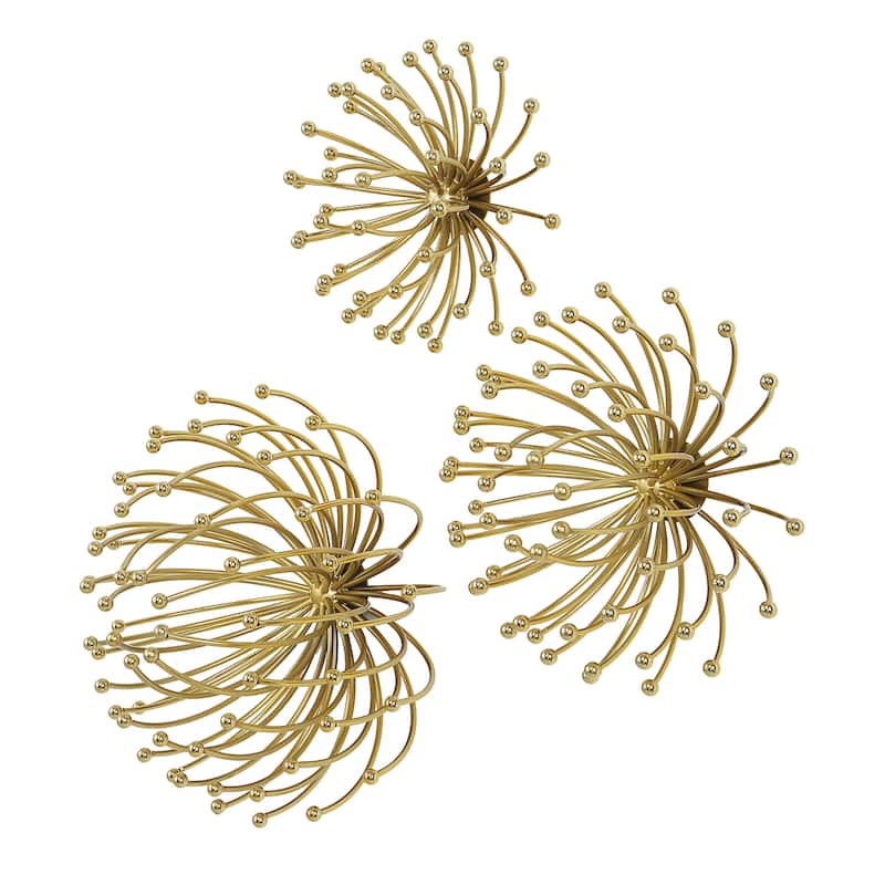 Uttermost Aga Gold Metal Wall Decor, S/3 - 11 W x 7.25 H x 11 D (inches)