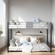 preview thumbnail 1 of 12, Twin over Twin Metal Bunk Bed w/ Built-in Ladder and Safety Guardrail