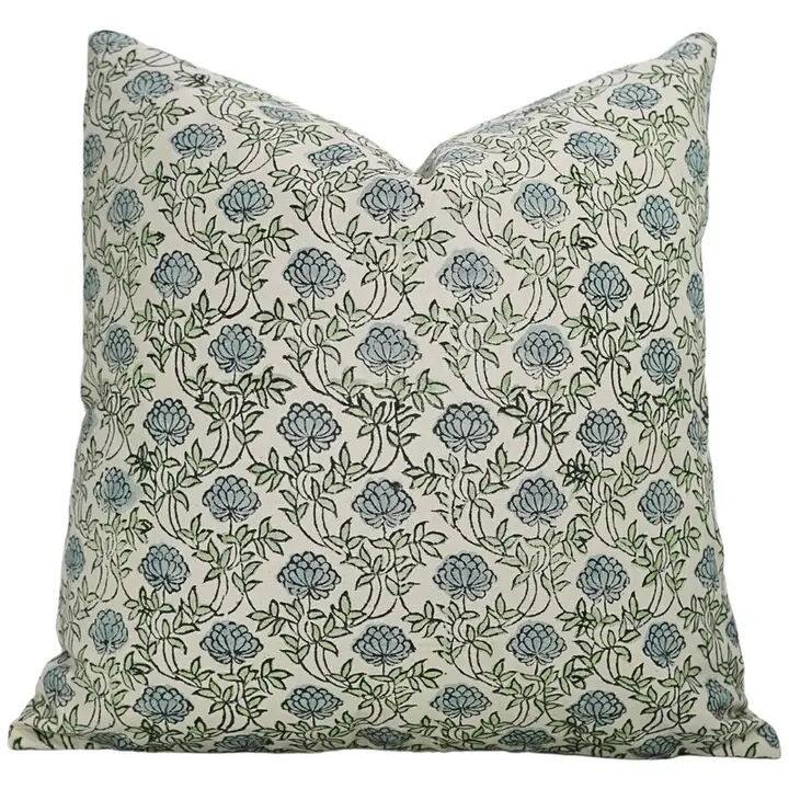 Block Print Boho Cotton Satin Pillow Cover- Khoobsurat