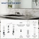 preview thumbnail 36 of 34, Double Handle Waterfall Bathroom Faucet with Pop-up Drain,Widespread 3 Hole Bathroom Sink Faucet