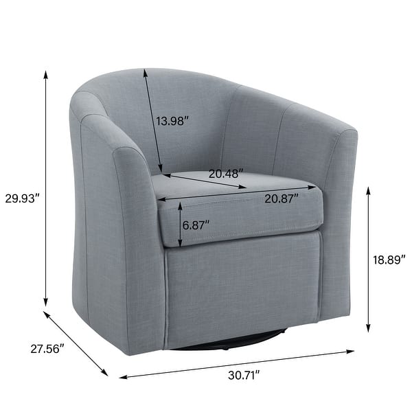 Modern Upholstered Swivel Barrel Chair Living Room Accent Chair - Bed ...