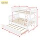 preview thumbnail 7 of 34, Modern Twin Over Full Wood Bunk Kids Bed with Trundle,Convertible Ladder and Safety Guardrail