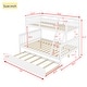 preview thumbnail 25 of 25, Twin Over Full Bunk Kids Bed Frame with Trundle, Detachable & Convertible Bed with Reversible Ladder & Guardrail, Espresso