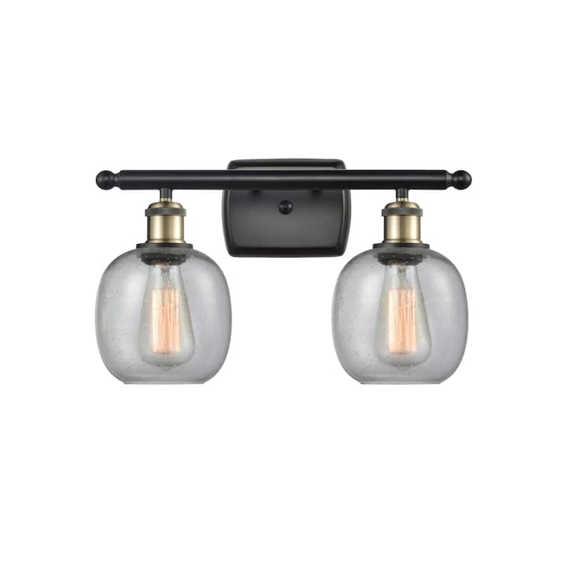 Innovations Lighting Belfast 2 Light 16" Wide Bathroom Vanity Light - Black Antique Brass / Seedy