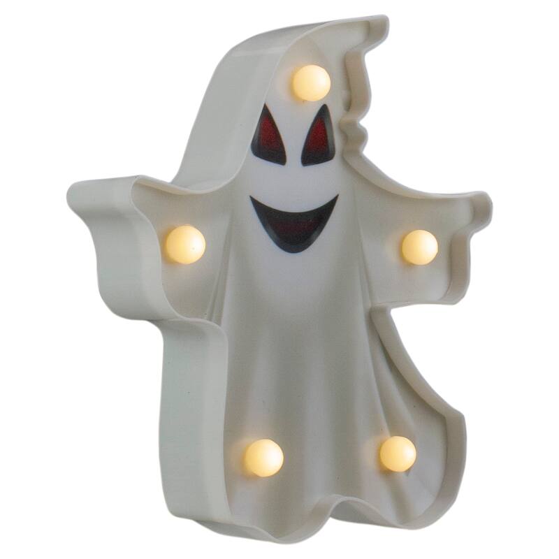 LED Lighted Ghost Halloween Marquee Sign -7" - White