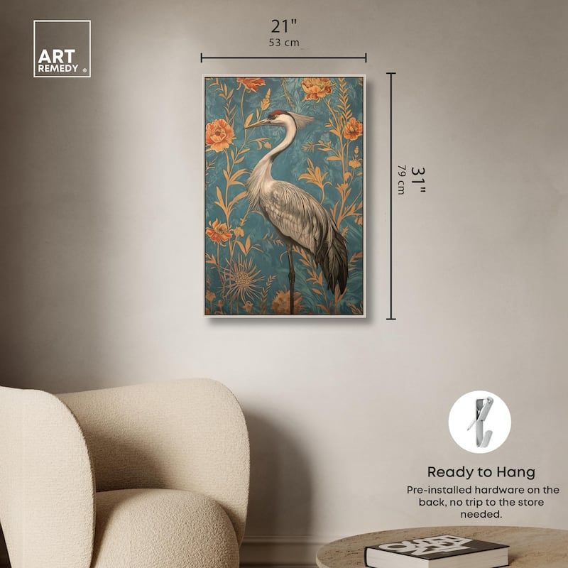 Graceful Grus Gaze Canvas by Art Remedy