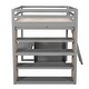 preview thumbnail 7 of 11, Full Size Multi-function Loft Bed With Ladder,Shelves and Desk,Solid Construction
