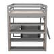 preview thumbnail 7 of 7, Gray Loft Bed with Desk, Shelves, Drawer, and Ladder, Full-Length Guardrail