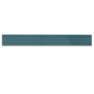 Apollo tile 2" x 16" Horizonte Glossy Emerald Petrol Blue Ceramic Tile (10.76 sq ft/case) - 50 Pack