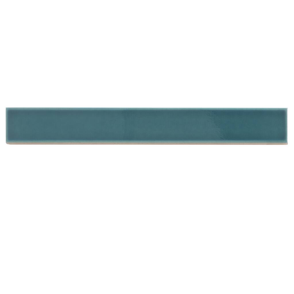 Apollo tile 2" x 16" Horizonte Glossy Emerald Petrol Blue Ceramic Tile (10.76 sq ft/case) - 50 Pack