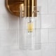 preview thumbnail 10 of 12, Mid-century Modern Gold 2-Light Cylinder Wall Sconce Glass Bathroom Vanity Light - L 13.4'' x W 5.5''