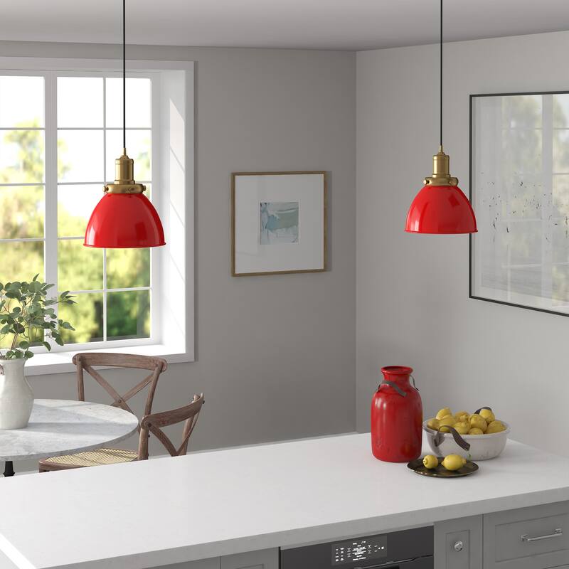 Madison 8" Wide Pendant with Metal Shade