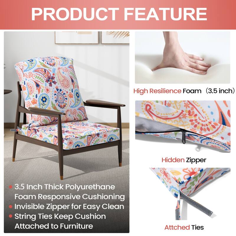 Pellebant 22 x 21 in Deep Seat Chair Outdoor Cushion Set