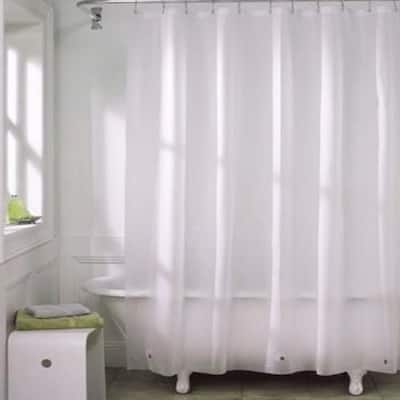 Elegant White PEVA Shower Curtain